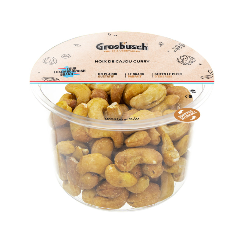 NOIX DE CAJOU CURRY ETIQUETAGE ALLEMAND GROSBUSCH 6X200G